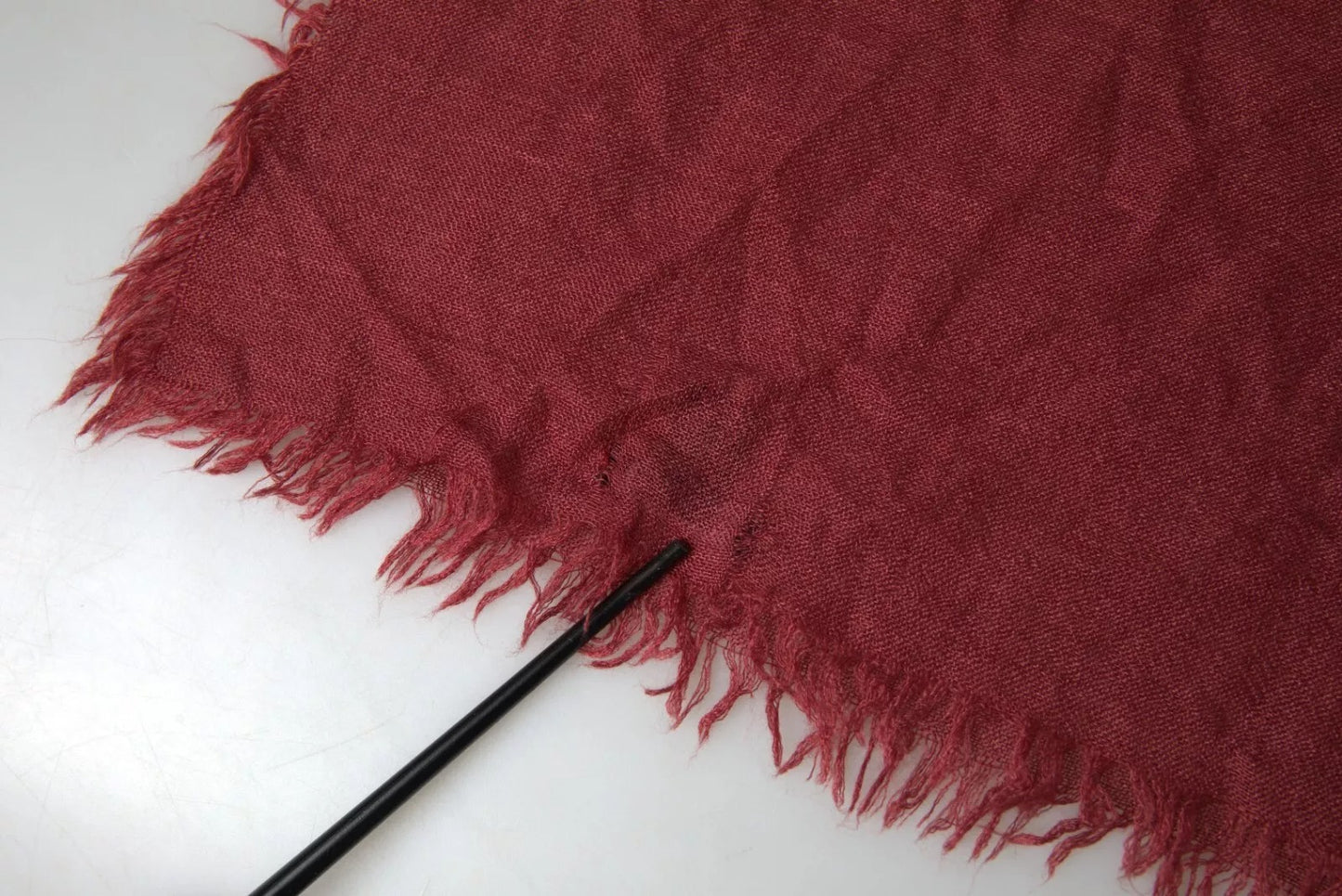 Dolce & Gabbana Maroon Cashmere Knit Wrap Shawl Fringe Scarf by Dolce & Gabbana