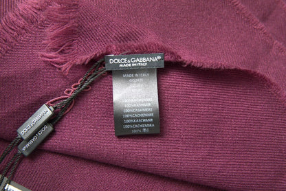 Dolce & Gabbana Purple Cashmere Knit Wrap Shawl Scarf by Dolce & Gabbana