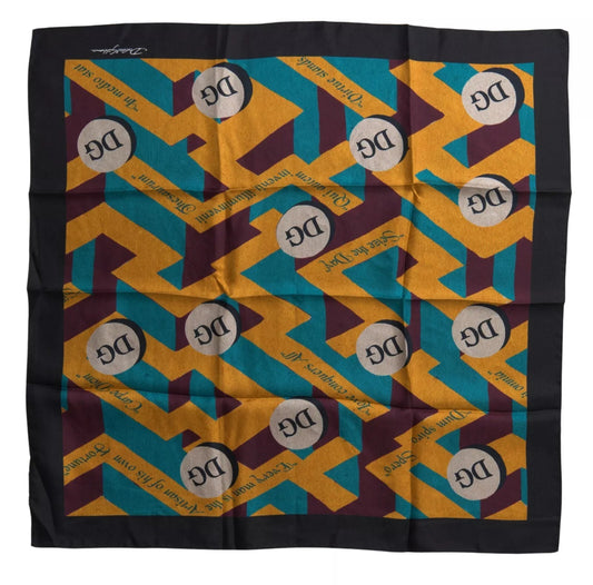 Foulard carré imprimé multicolore Dolce &amp; Gabbana