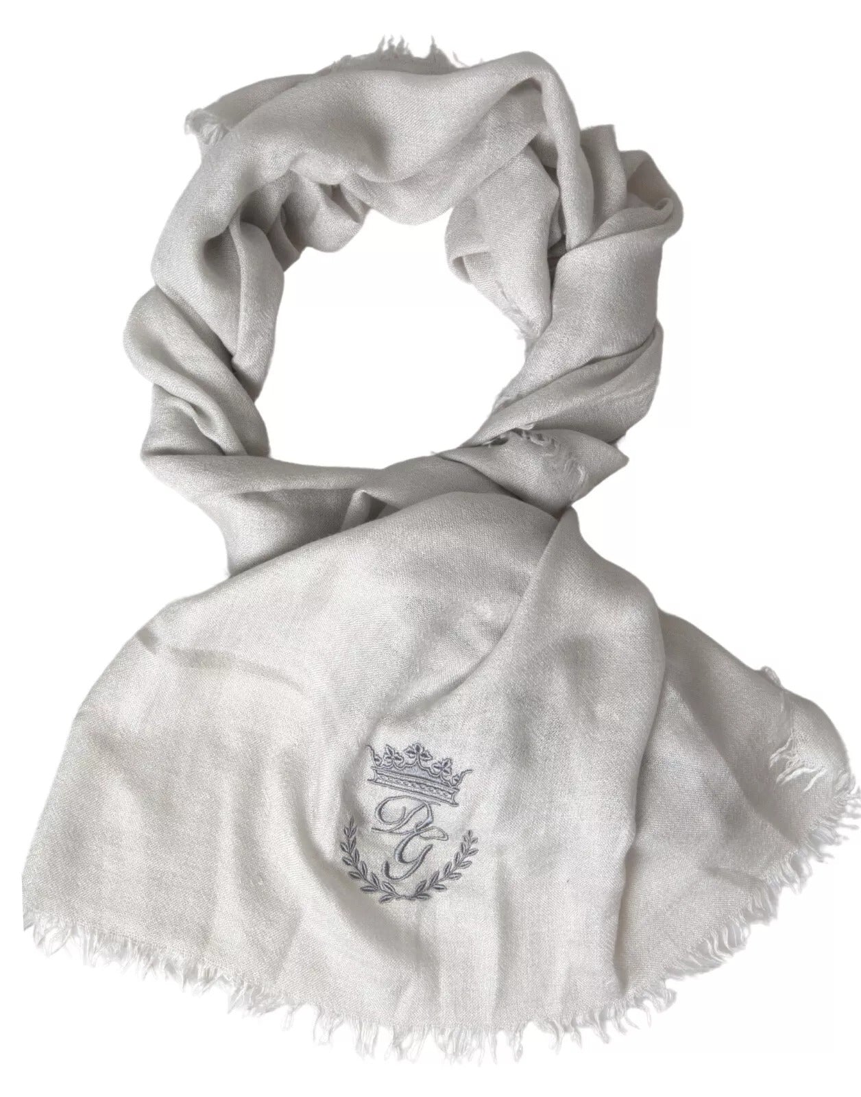 Dolce & Gabbana Gray Cashmere Wrap Shawl Fringe Scarf by Dolce & Gabbana