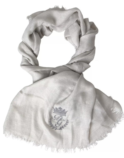 Dolce & Gabbana Gray Cashmere Wrap Shawl Fringe Scarf by Dolce & Gabbana