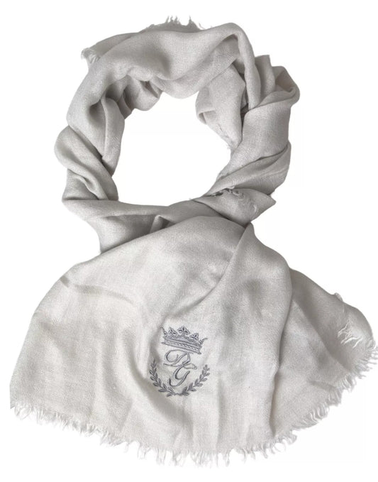 Dolce & Gabbana Gray Cashmere Wrap Shawl Fringe Scarf by Dolce & Gabbana