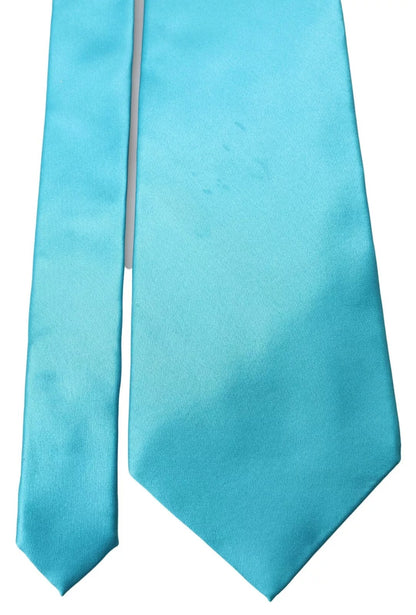 Cravate large pour homme Dolce &amp; Gabbana bleu clair 100 % soie