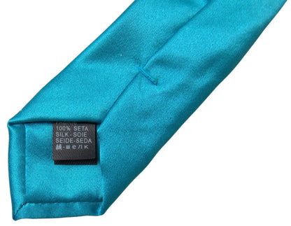Cravate large pour homme Dolce &amp; Gabbana bleu clair 100 % soie