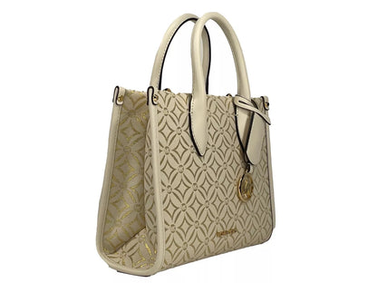 Petit sac fourre-tout à bandoulière zippé Mirella de Michael Kors, couleur crème