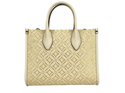 Petit sac fourre-tout à bandoulière zippé Mirella de Michael Kors, couleur crème