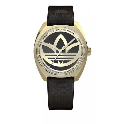 Montre Adidas en cuir noir