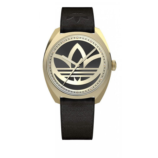 Montre Adidas en cuir noir