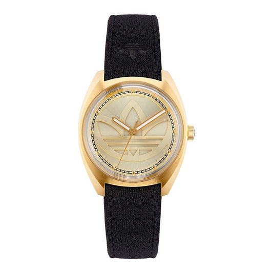 Montre Adidas en cuir noir