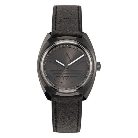 Montre Adidas en cuir noir