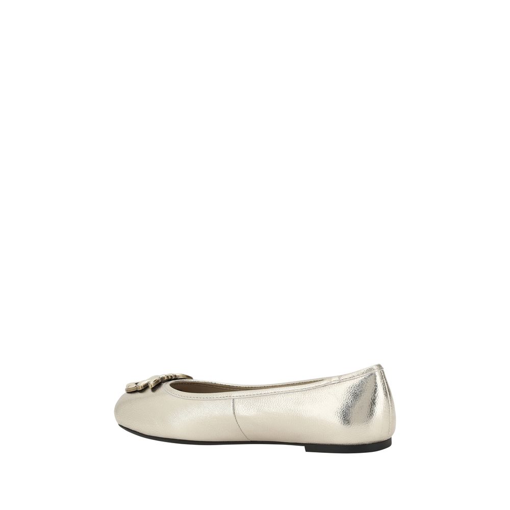 Gioia Ballerinas by Pinko Metallic Finish Flat Shoes