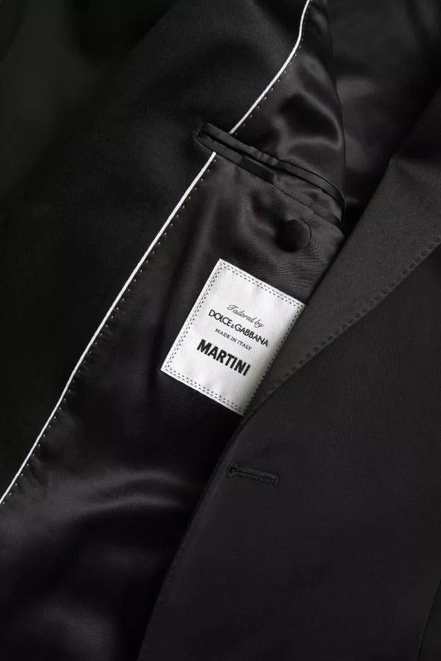 Blazer MARTINI en laine noire à simple boutonnage Dolce &amp; Gabbana