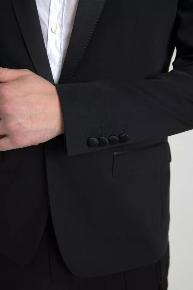 Blazer MARTINI en laine noire à simple boutonnage Dolce &amp; Gabbana