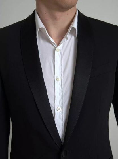 Blazer MARTINI en laine noire à simple boutonnage Dolce &amp; Gabbana