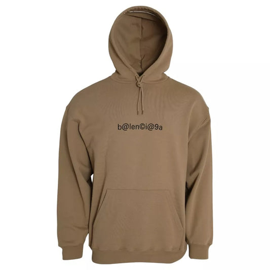 Pull à capuche en molleton bouclette marron Balenciaga Symbolic Cotton