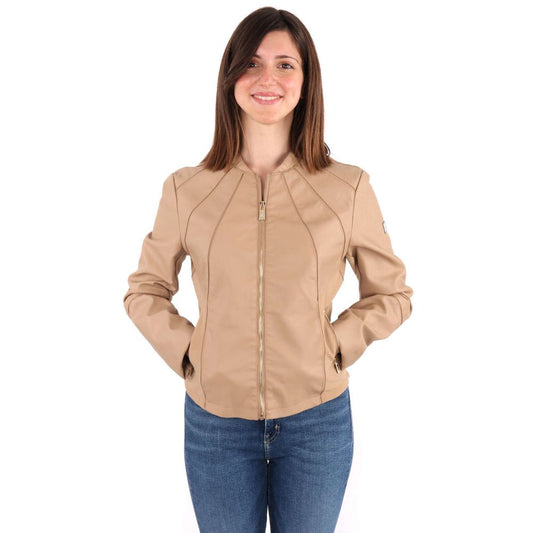 Yes Zee Beige Polyethylene Jackets &amp; Coat