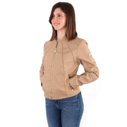 Yes Zee Beige Polyethylene Jackets &amp; Coat