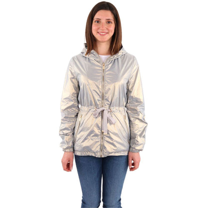 Yes Zee Gray Nylon Jackets &amp; Coat