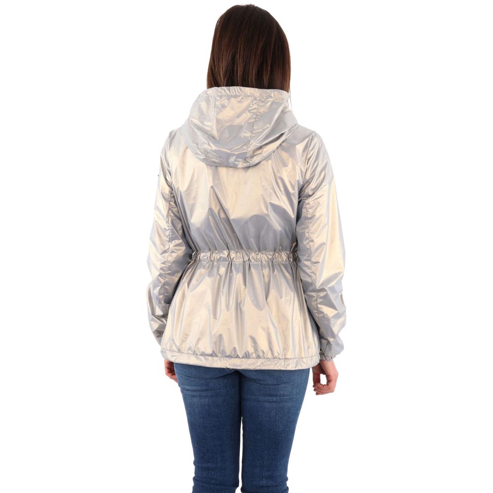 Yes Zee Gray Nylon Jackets &amp; Coat