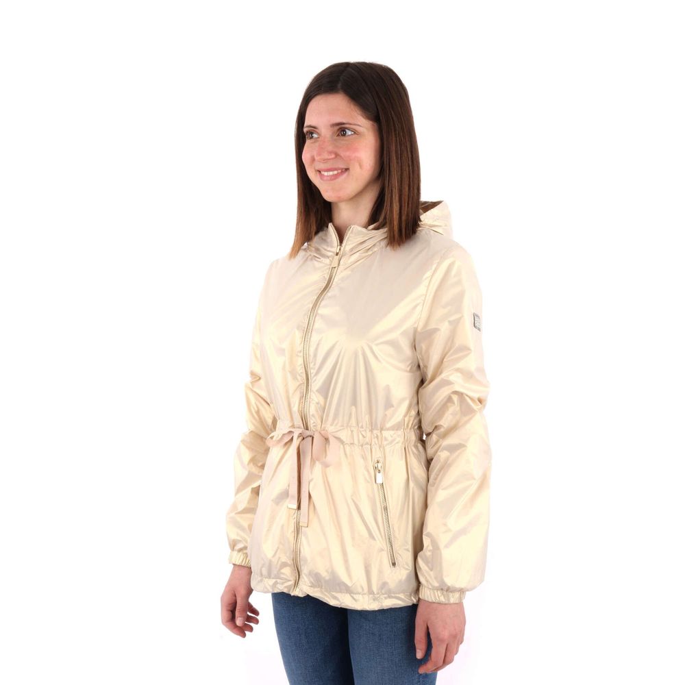 Yes Zee Beige Nylon Jackets &amp; Coat