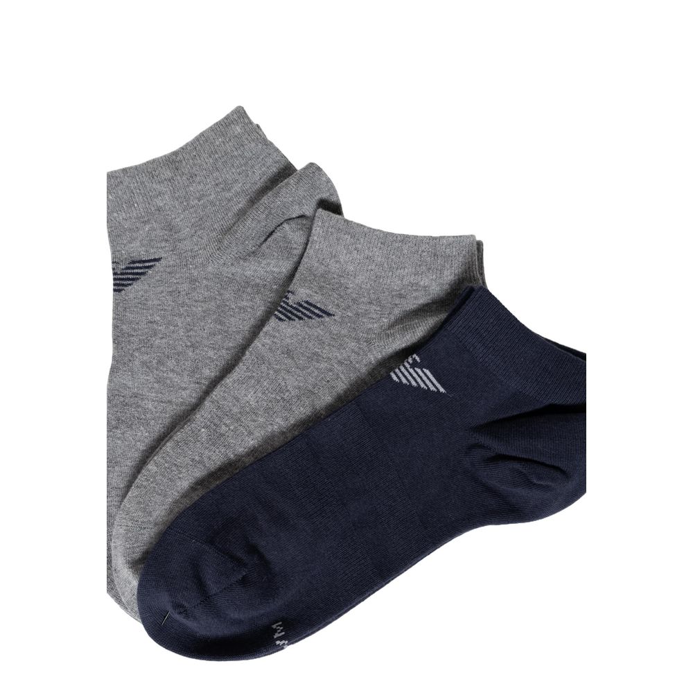 Chaussettes en coton bleu Emporio Armani Underwear