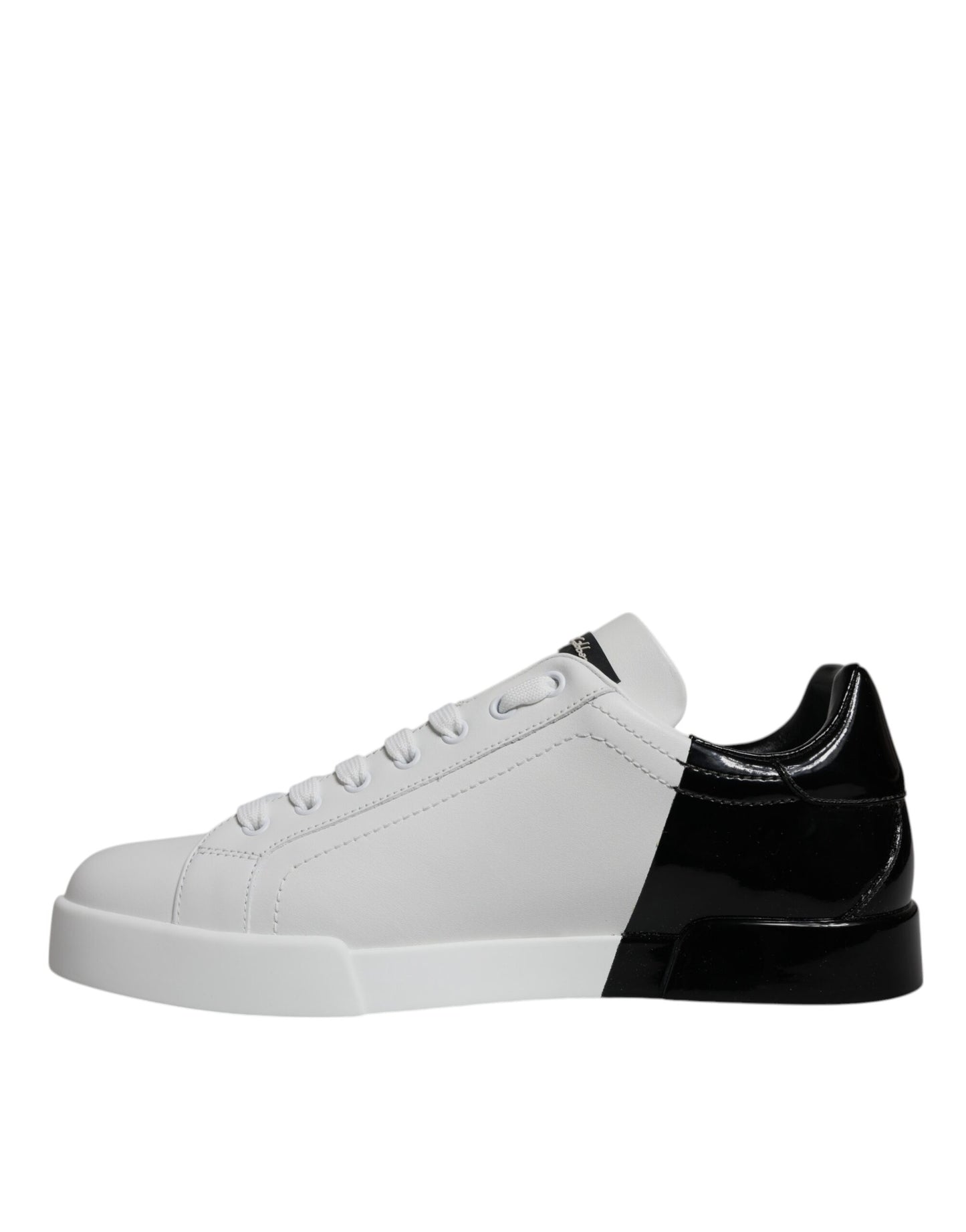 Dolce & Gabbana White Black Logo Portofino Sneaker Shoes by Dolce & Gabbana
