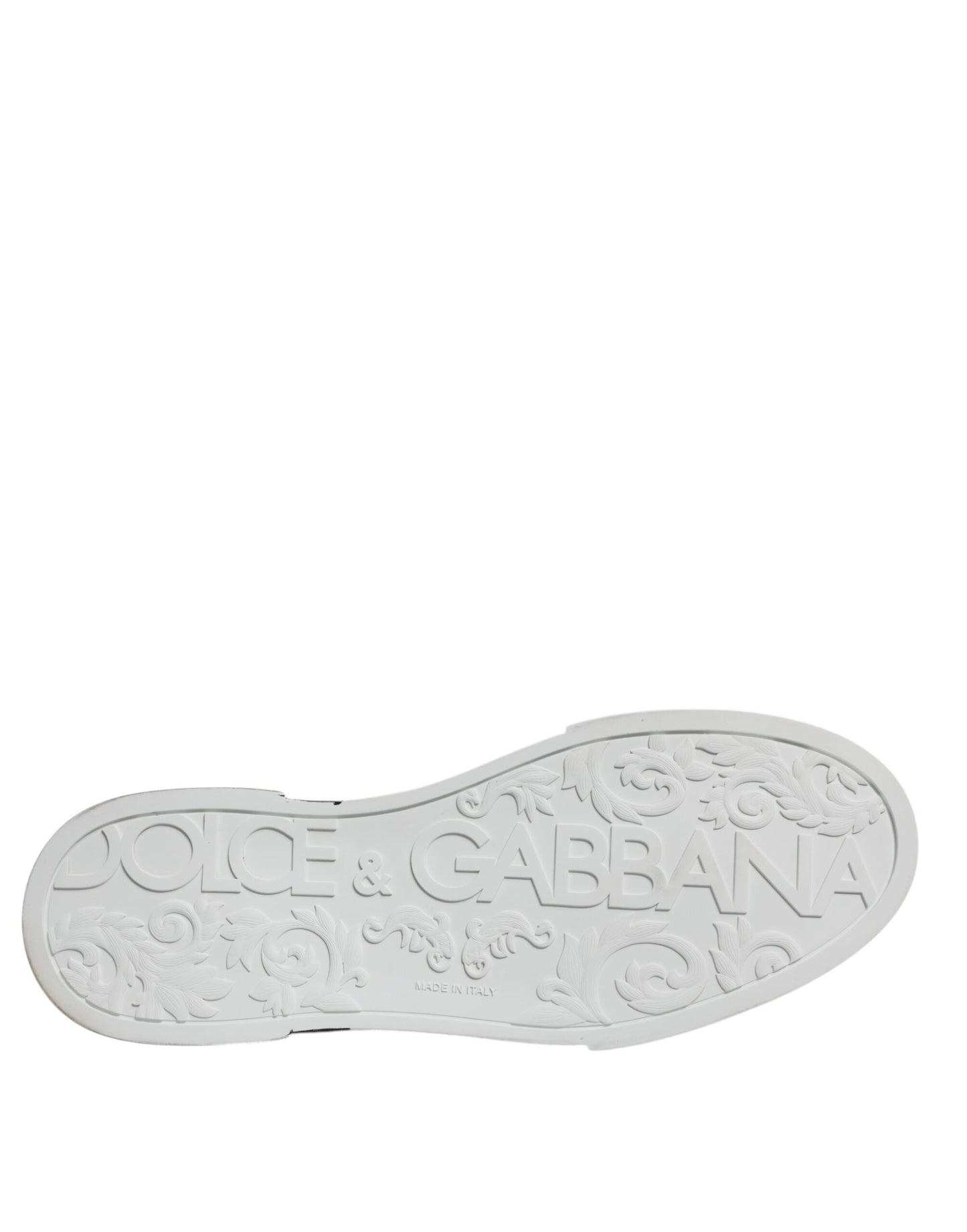 Dolce & Gabbana White Black Logo Portofino Sneaker Shoes by Dolce & Gabbana