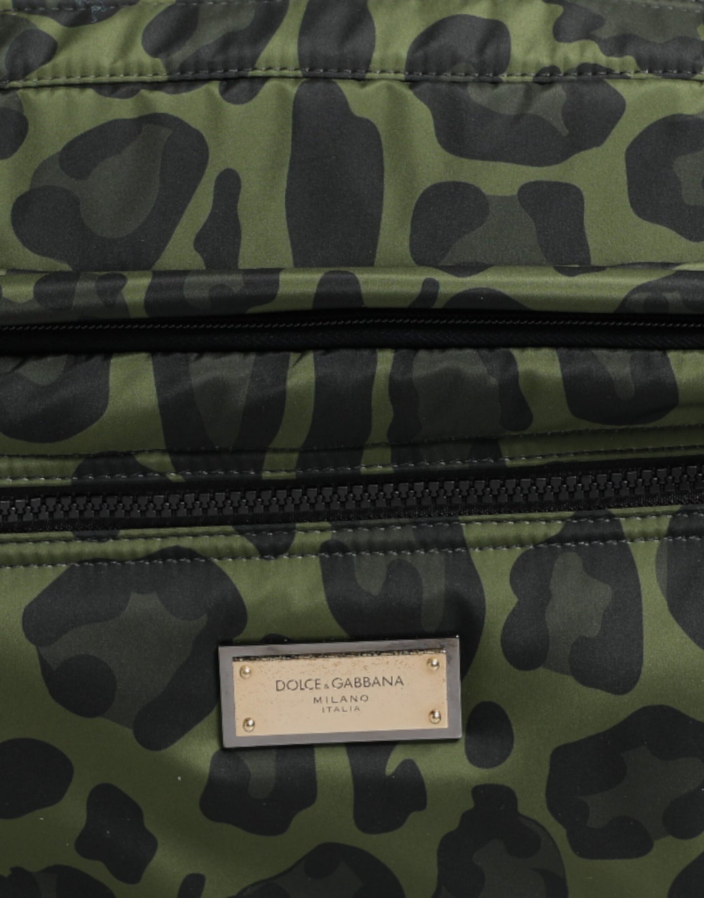 Dolce &amp; Gabbana Green Polyester Leopard Print Shell Messenger Bag