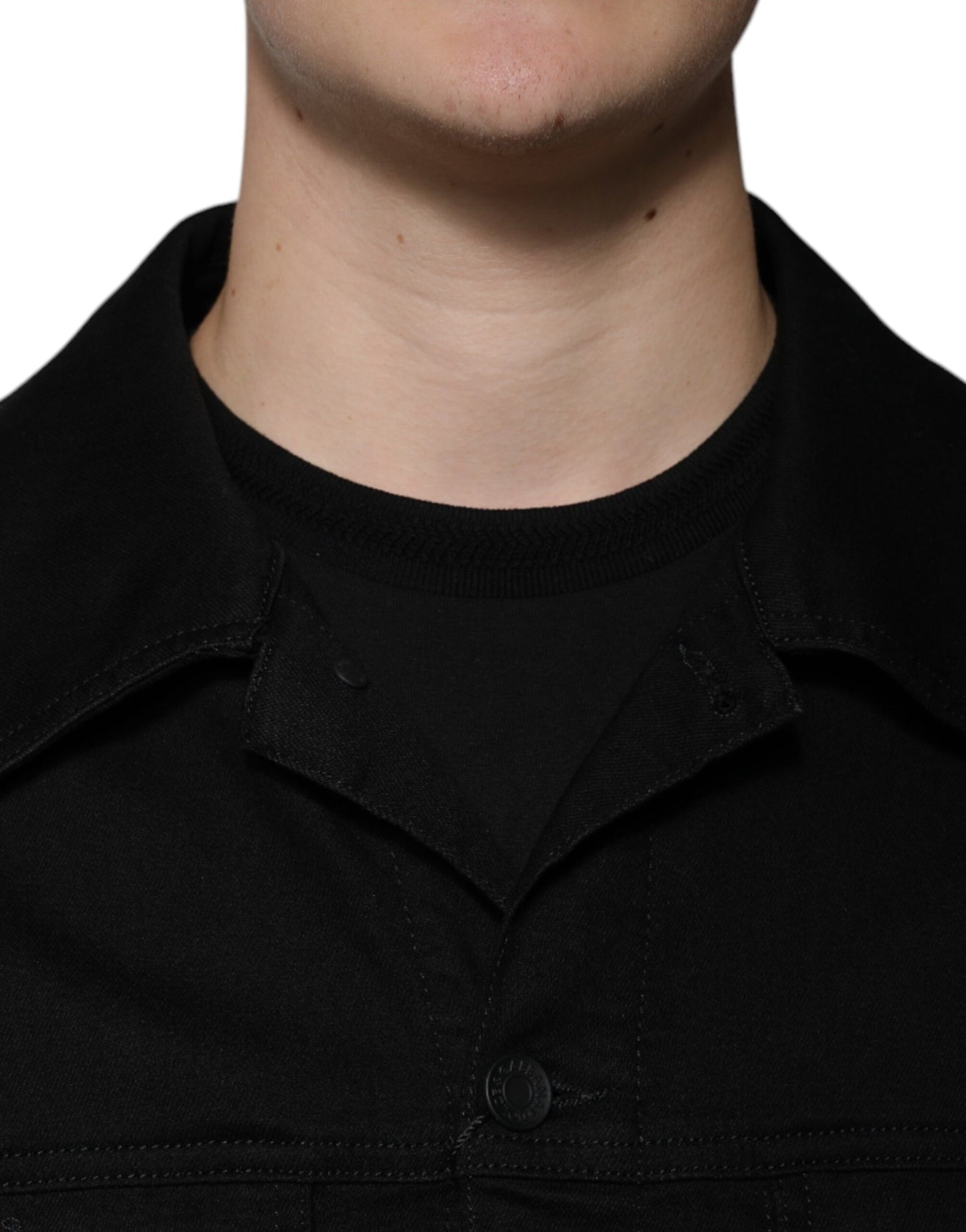 Dolce &amp; Gabbana Black DG Cotton Stretch Denim Jacket