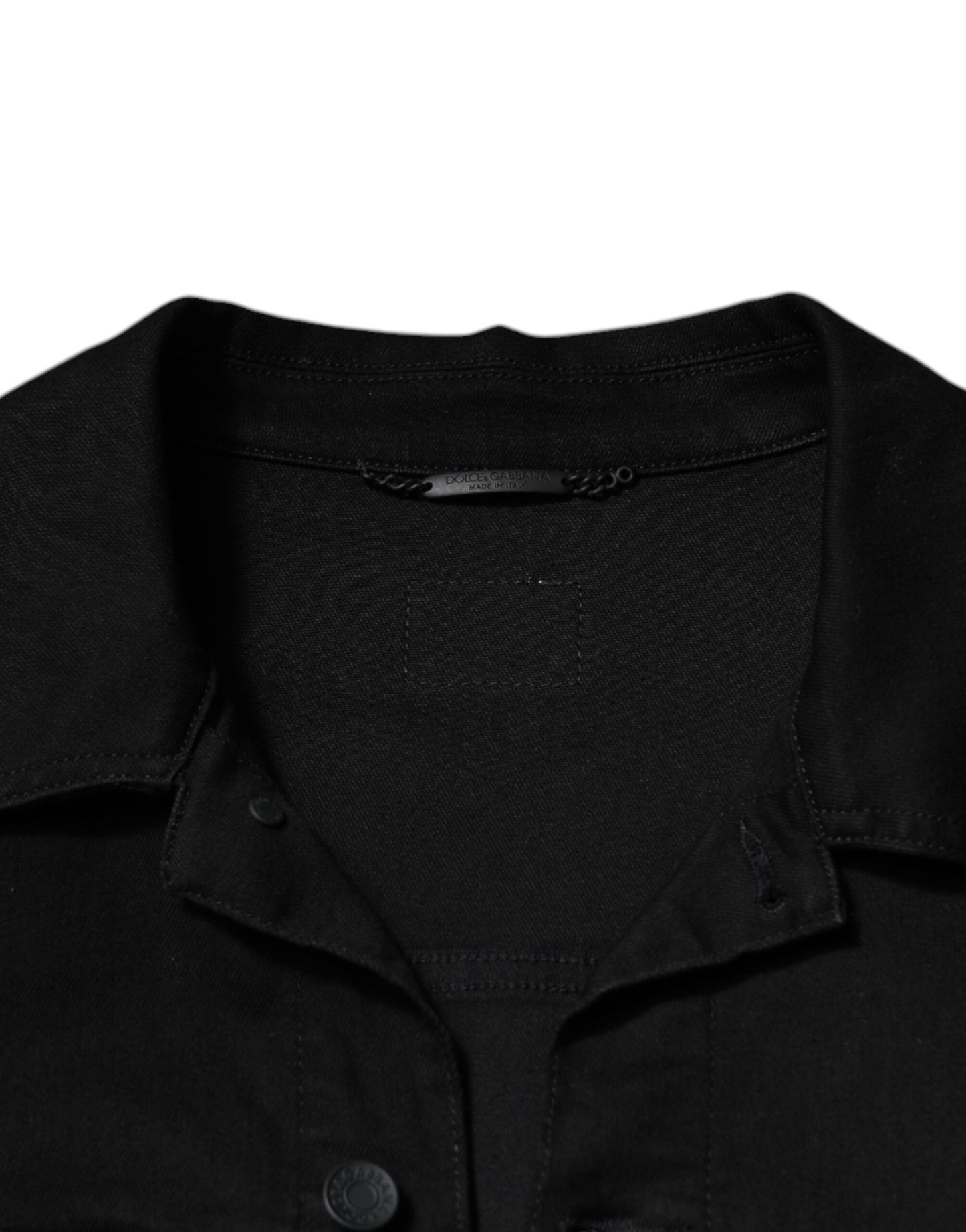 Dolce &amp; Gabbana Black DG Cotton Stretch Denim Jacket
