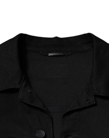 Dolce &amp; Gabbana Black DG Cotton Stretch Denim Jacket