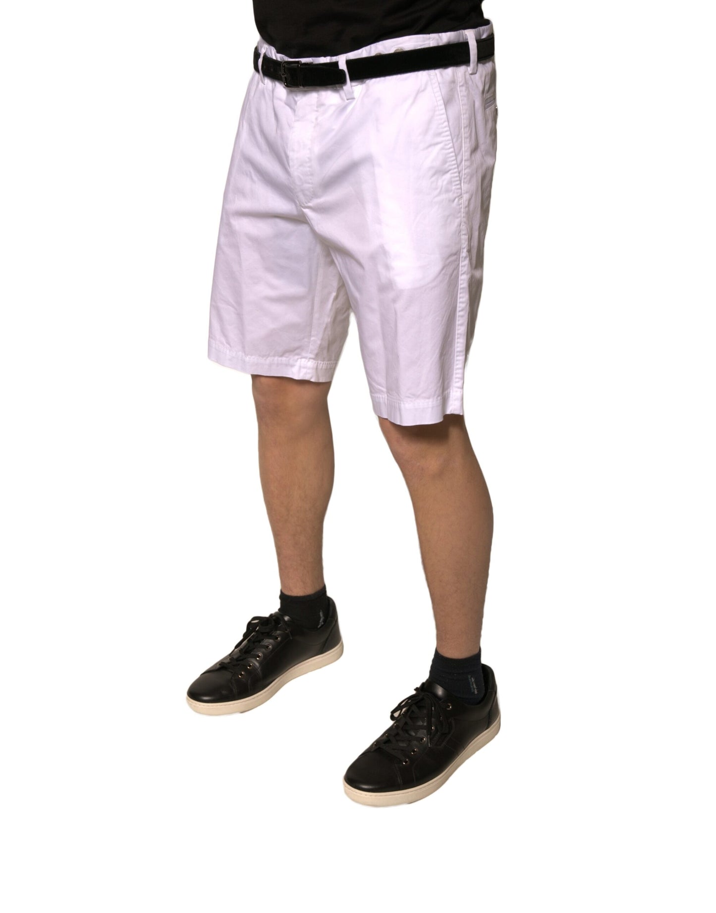 Pantalon chino blanc Dolce &amp; Gabbana en coton stretch décontracté