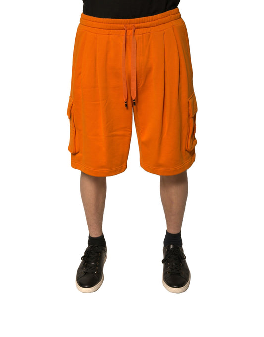 Bermuda cargo décontracté en coton orange Dolce &amp; Gabbana pour homme