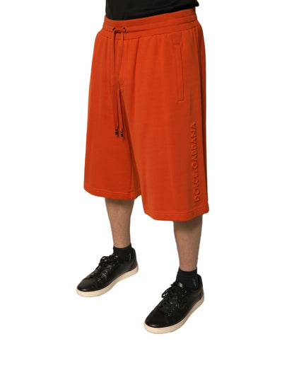 Bermuda homme en coton mélangé orange Dolce &amp; Gabbana