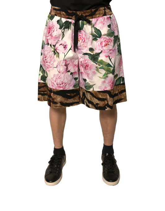Bermuda homme en coton à fleurs multicolores Dolce &amp; Gabbana