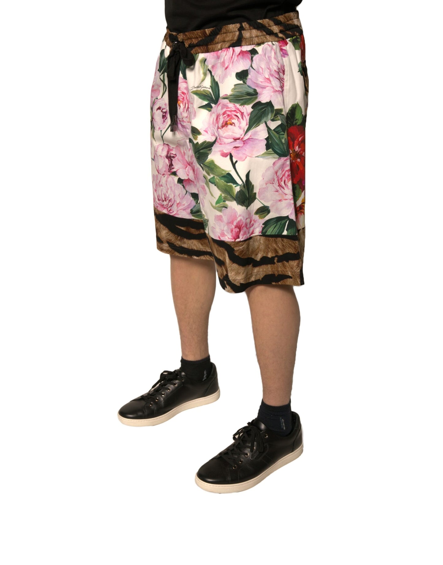 Bermuda homme en coton à fleurs multicolores Dolce &amp; Gabbana