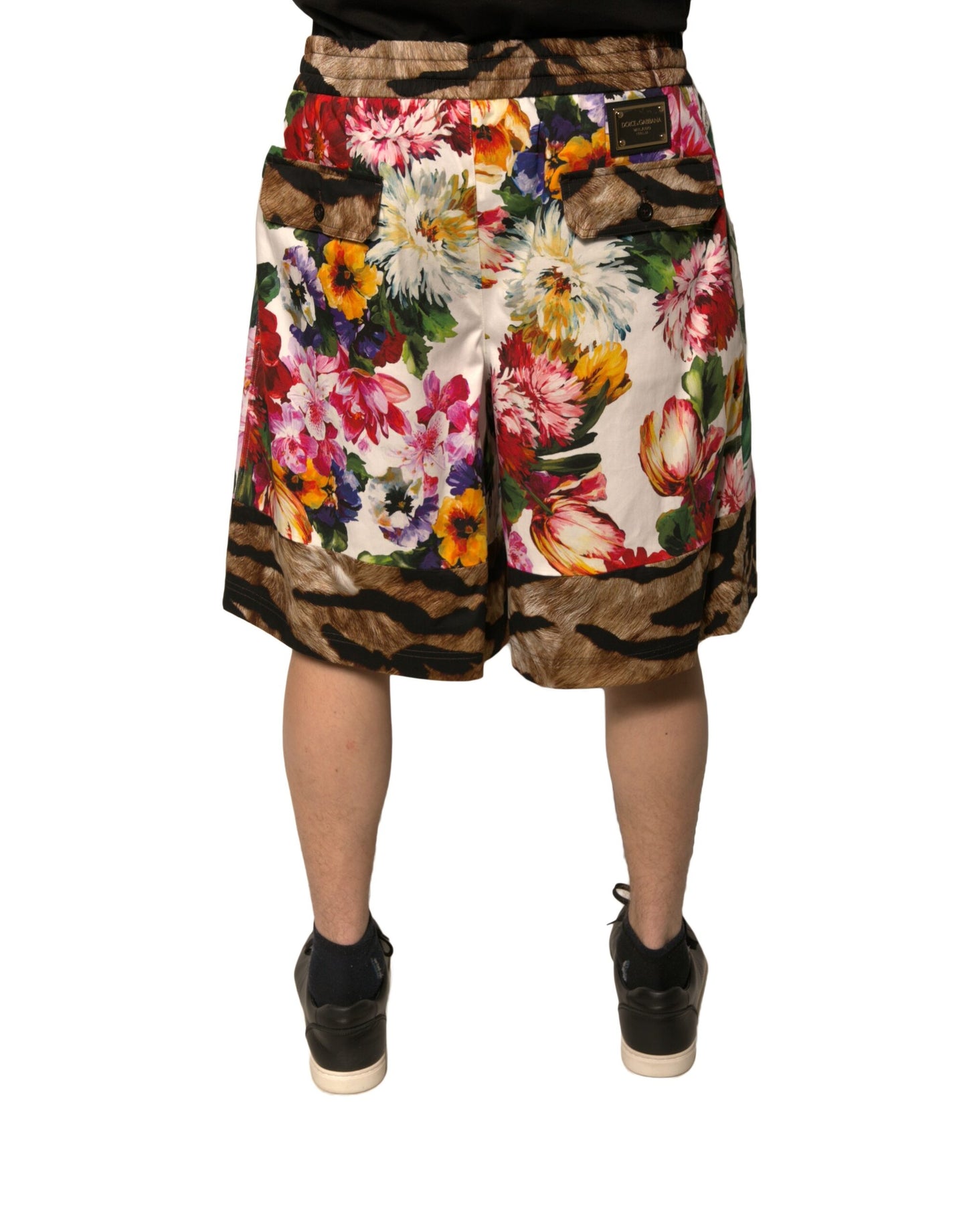 Bermuda homme en coton à fleurs multicolores Dolce &amp; Gabbana