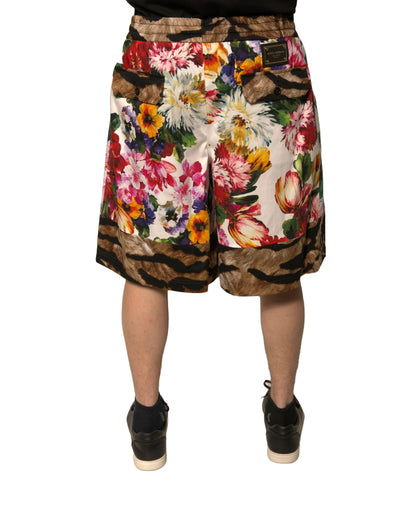 Bermuda homme en coton à fleurs multicolores Dolce &amp; Gabbana