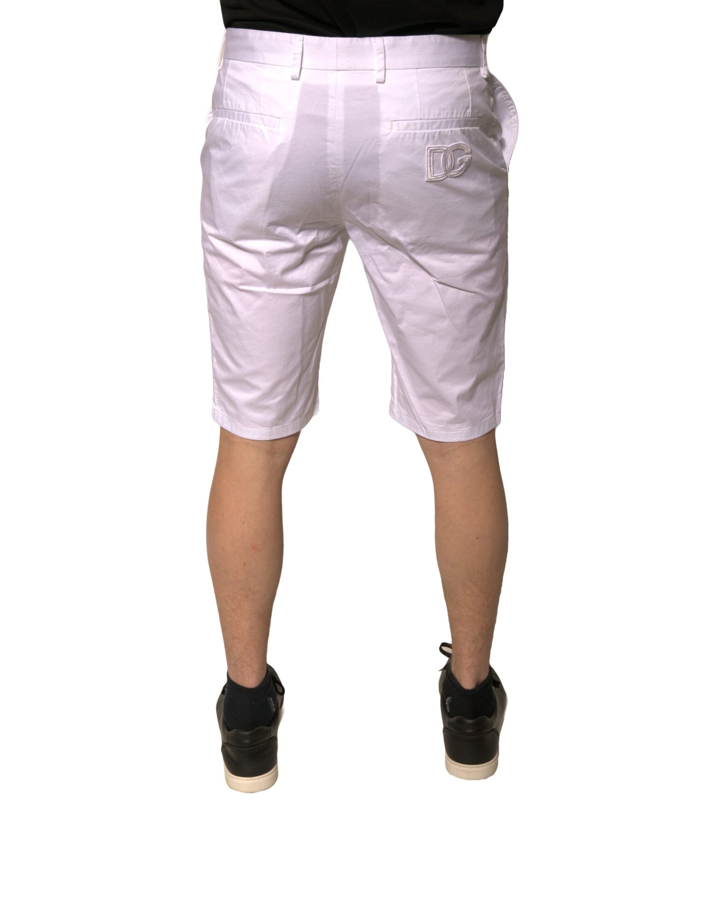 Pantalon chino blanc Dolce &amp; Gabbana en coton stretch décontracté