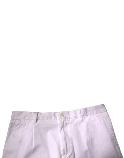 Pantalon chino blanc Dolce &amp; Gabbana en coton stretch décontracté