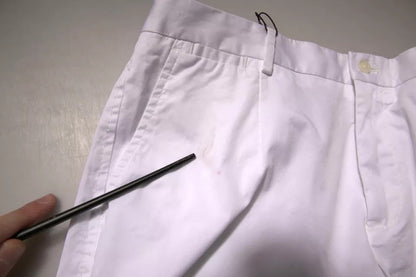 Pantalon chino blanc Dolce &amp; Gabbana en coton stretch décontracté