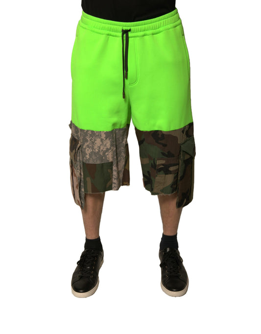 Bermuda cargo patchwork vert Dolce &amp; Gabbana