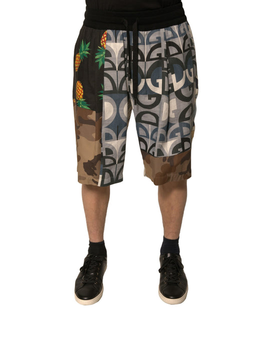 Bermuda en lin patchwork multicolore Dolce &amp; Gabbana