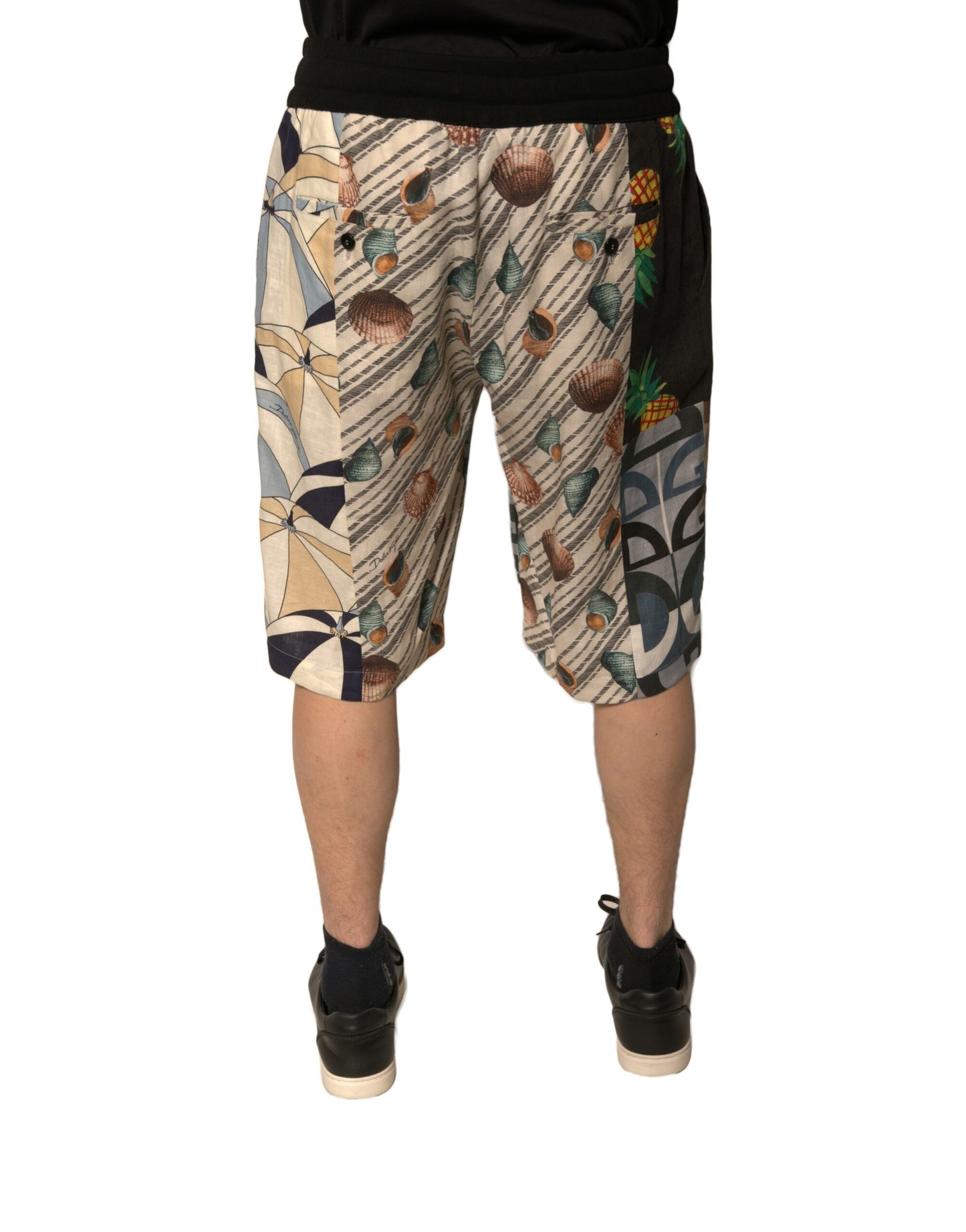 Bermuda en lin patchwork multicolore Dolce &amp; Gabbana