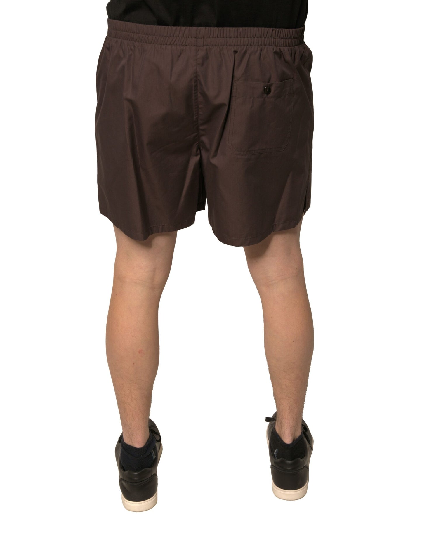 Short taille moyenne en coton mélangé marron Dolce &amp; Gabbana pour homme
