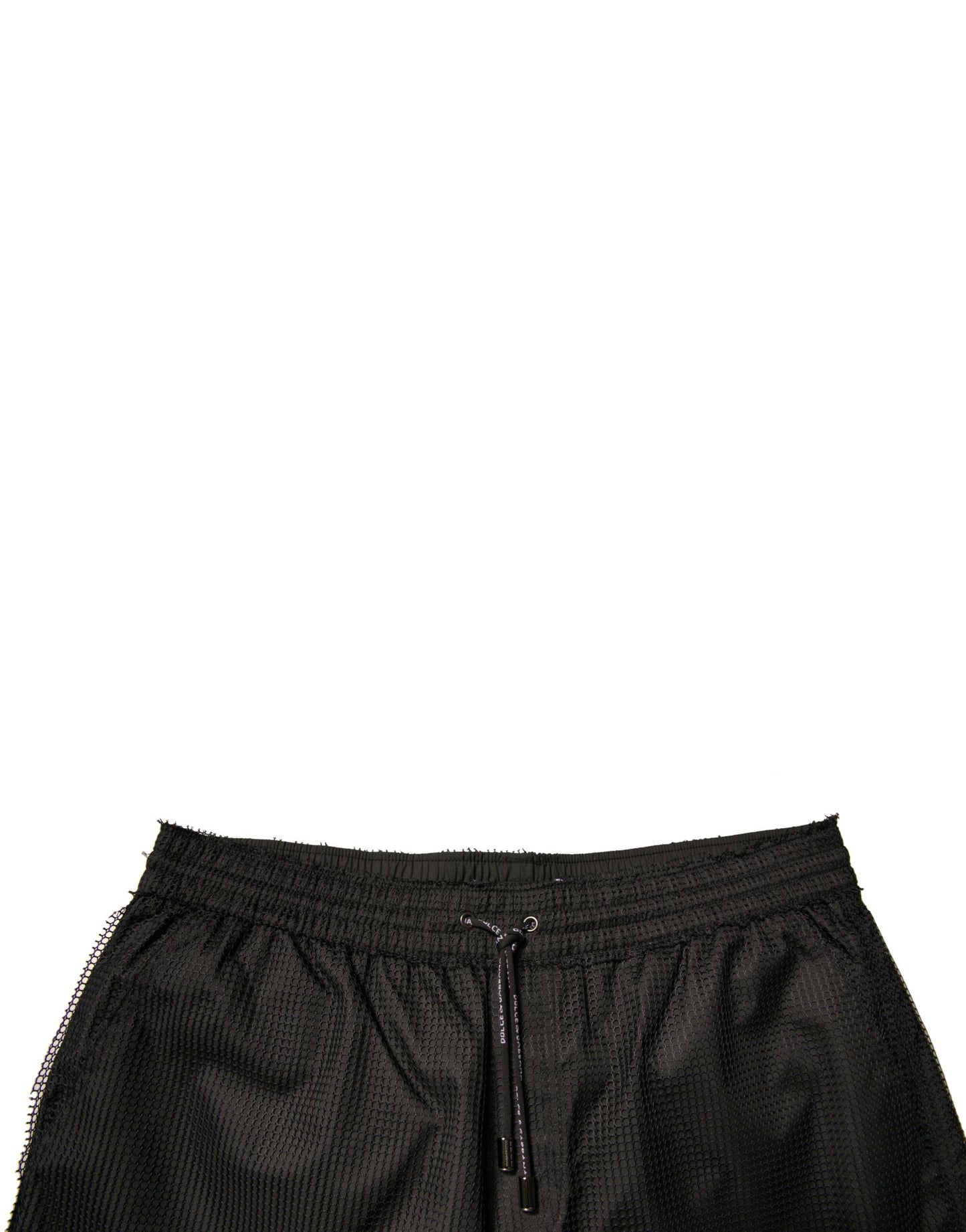 Short taille moyenne en jersey de polyester noir Dolce &amp; Gabbana