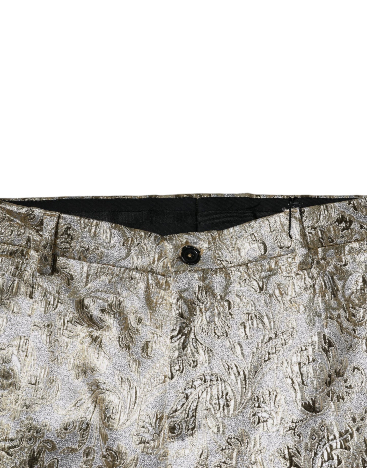 Dolce & Gabbana Gold Floral Jacquard Men Dress Pants by Dolce & Gabbana
