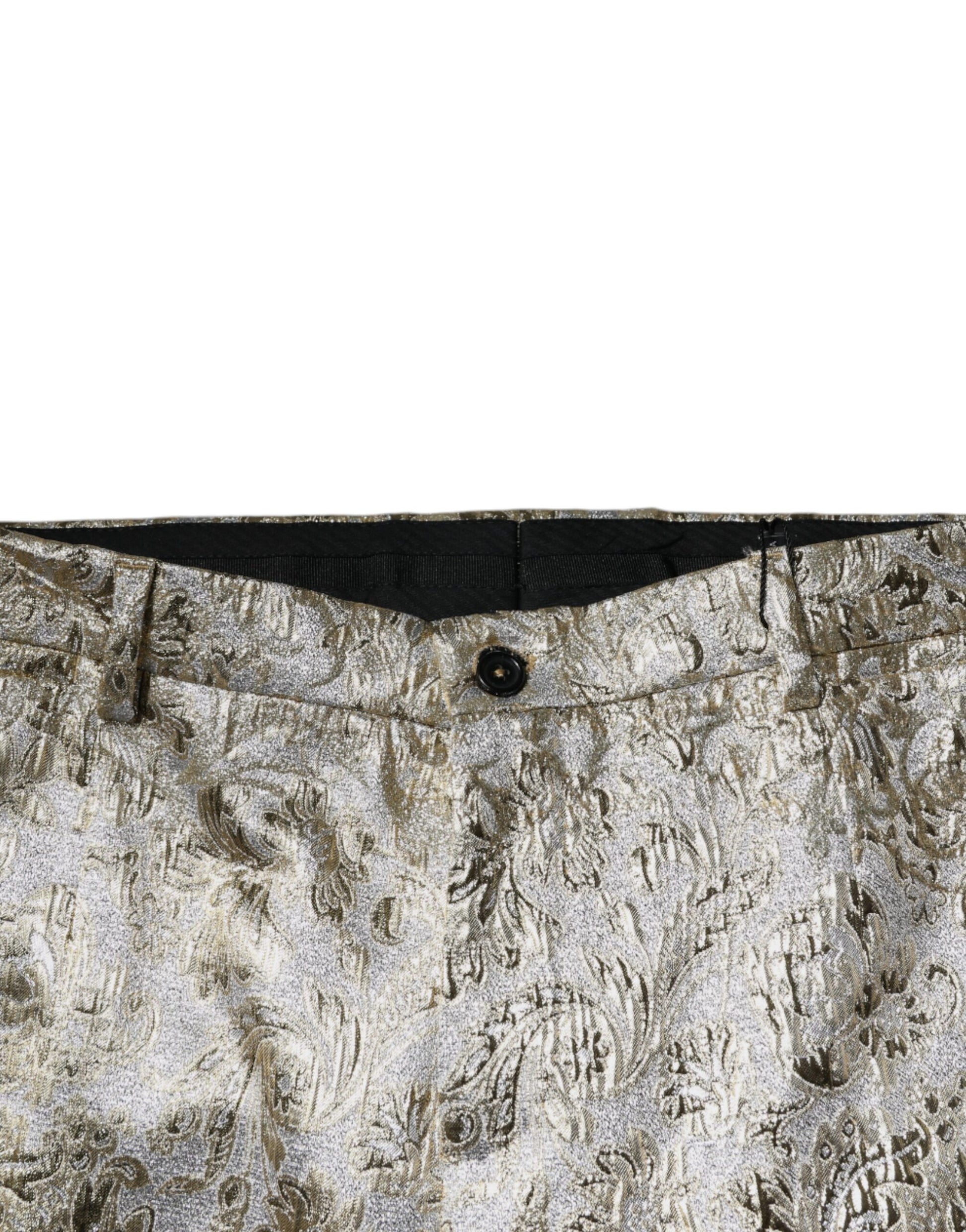 Dolce & Gabbana Gold Floral Jacquard Men Dress Pants by Dolce & Gabbana