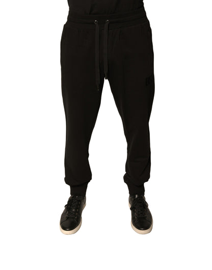 Dolce & Gabbana Black Cotton Jogger Men Sweatpants Pants by Dolce & Gabbana