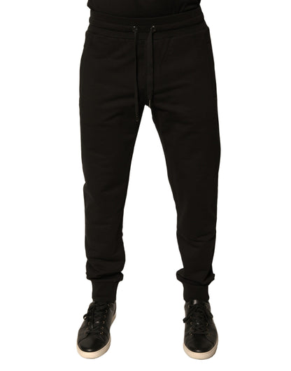 Dolce & Gabbana Black Cotton Jogger Men Sweatpants Pants by Dolce & Gabbana